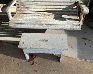 Wooden Hanging Porch Swing And Bench