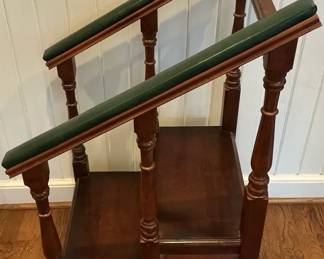 Mahogany Library Steps With Leather Side Rails