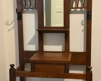 001 Antique Arts Crafts Style Hall Tree