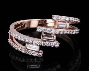 0.56ctw VS2 to SI2 CLARITY Diamond 14K Rose Gold Ring