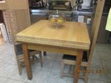 Antique Table no longer available, 2 butcher blocks stacked on top, 2 Bexley Heath, Dana house Chairs, all sold seperatly.