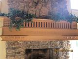 Large Mission style, Frank Lloyd Wright inspired, mantel.