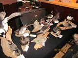 taxidermied animals, many ducks, birds, squirel, deer, Russian Boar