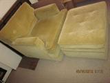Vintage corduroy chair and ottoman