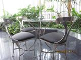 Bistro table, 3 matching chairs