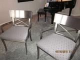 Brushed nickel, stainless, arm chairs