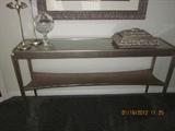 Console table, brushed nickel side table, household decorations