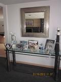 Contemporary console table, mirror.