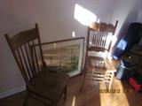Pressed back, cained chairs, water color,