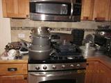 Gourmet Kitchen supplies, many items new or barely used.