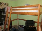 Pine Loft bed, with mattress