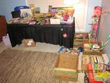 Kids games, toys, books