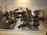 cook ware, Revere ware, pots & pans, lots of kitchen supplies