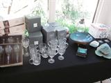 Crystal stemwear, pottery art, pottery serving pieces