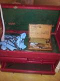 Antique tool box, antique tool and Die tools.