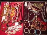 Costume Jewelry, 14 jewelry cases full . Bracelets, Necklaces, Earings