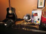 Trombone, saxophone, Carlo Robelli classical guitar