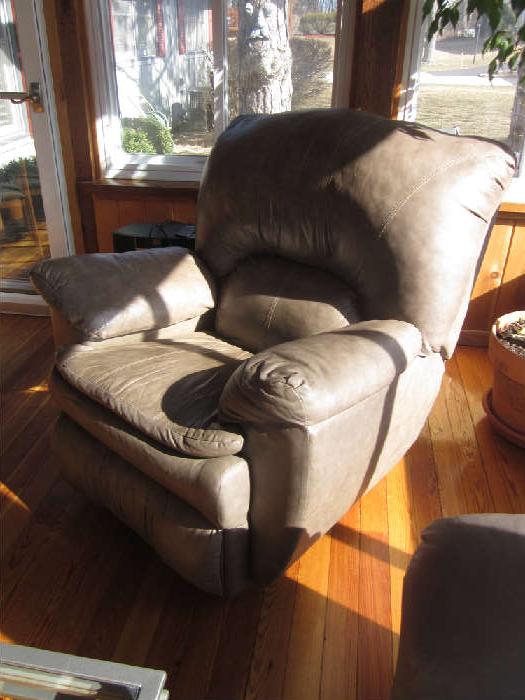Gray Leather recliner