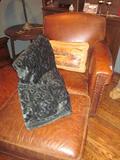 Leather chair and ottoman
