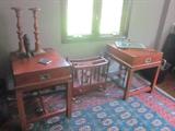 magazine rack, matching end tables, rug