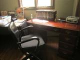 Desk and office chair, Set of books on Desk removed by owner