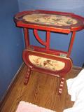 Side table with flip up shelf