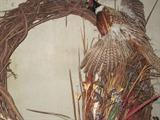 Wreath, mounted pheasant on wreath