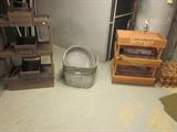 Wine Racks, vintage tin buckets