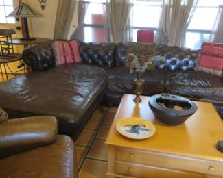 Leather sectional from Horchow