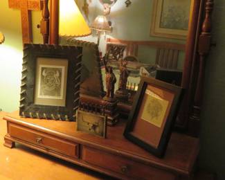 Shaving/dressing tabletop mirror; art by Chase Gilbert, Odessa, Texas