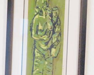 Mother and child art signed R. Lozano, Jr.