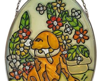 Stained Glass Dog Suncatcher
