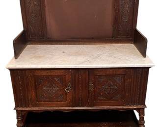 Antique Victorian Marble Top Sideboard