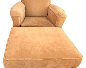 Oversized Upholstered Armchair Ottoman