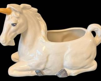 Ceramic Unicorn Planter Horse Creamer
