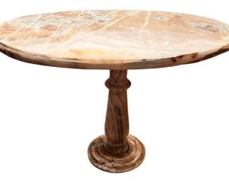 Marble Pedestal Side Table