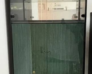 Black and green glass display