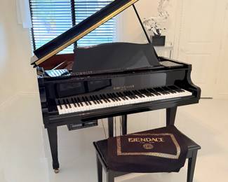 Those gorgeous Kohler and Campbell baby grand 56 inches with the black leather bench the player system with remote it’s just amazing