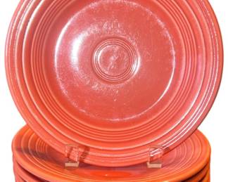 Vintage Fiesta Red 9 Plates Set 6