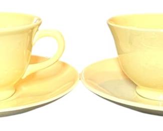 LuRay Pastels Yellow Cups Saucers Set