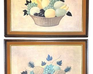 Vintage Fruit Basket Art Set