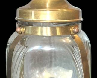 Vintage Brass Glass Lidded Jar