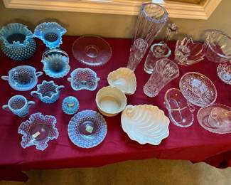 Blue glass & crystal