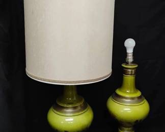 CT356Large Vintage Olive Green Lamps