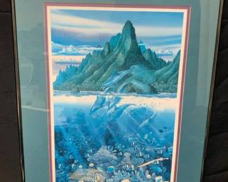 FR151VRobert Lyn Nelson, VIOLET HUES OF MOOREA Signed Numbered Art