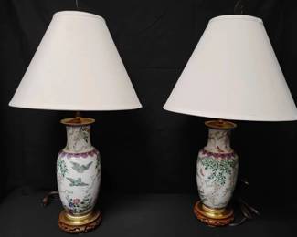 CT352Vintage Bird Floral Lamps
