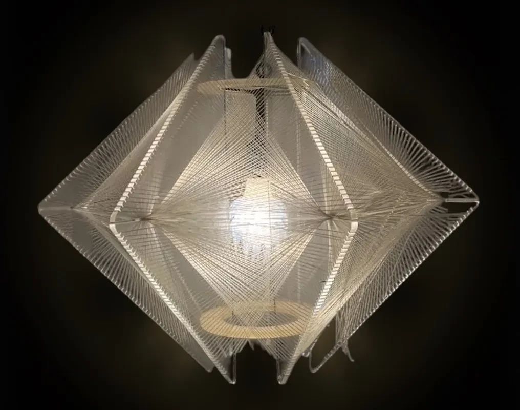 001 MCM Paul Secon Style Lucite String Swag Lamp