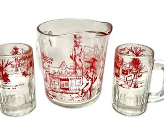 Le Sourdsville Lake Park Glass Pitcher Mugs