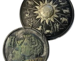 Two Zodiac Wall Plaques