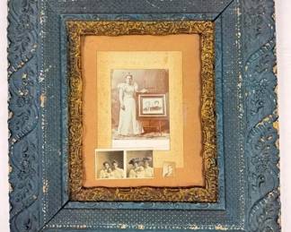 Antique Family Photos In A Floral Frame